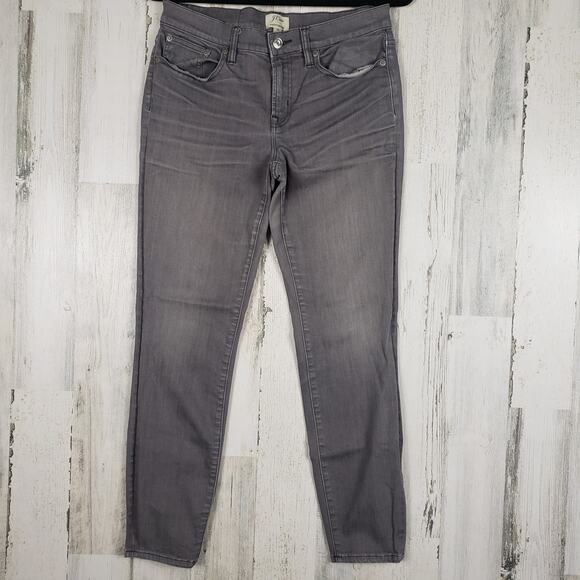 J. Crew Faded Grey Wash Denim Toothpick Skinny Jeans Women's Size 28 - Picture 1 of 11